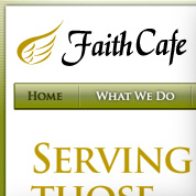 Faith Cafe close-up of webpage
