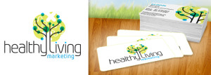 healthy living business card and logo