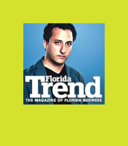 Florida Trend Magazine with man in the back