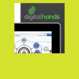 digital hands on computer screen