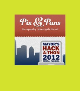 pix and pans event with hack-a-thon logo