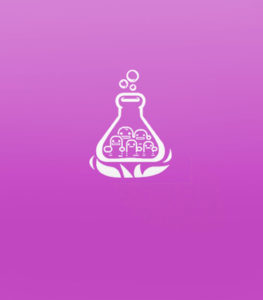 science beaker with purple background