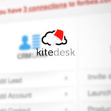 Kite desk logo with computer screen in background