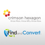 Crimson hexagon logo and find and convert logo