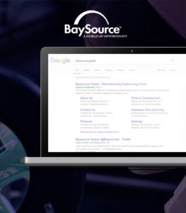 Google search with baysource text above