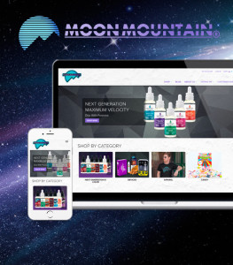 Computer screen with moon mountain application open