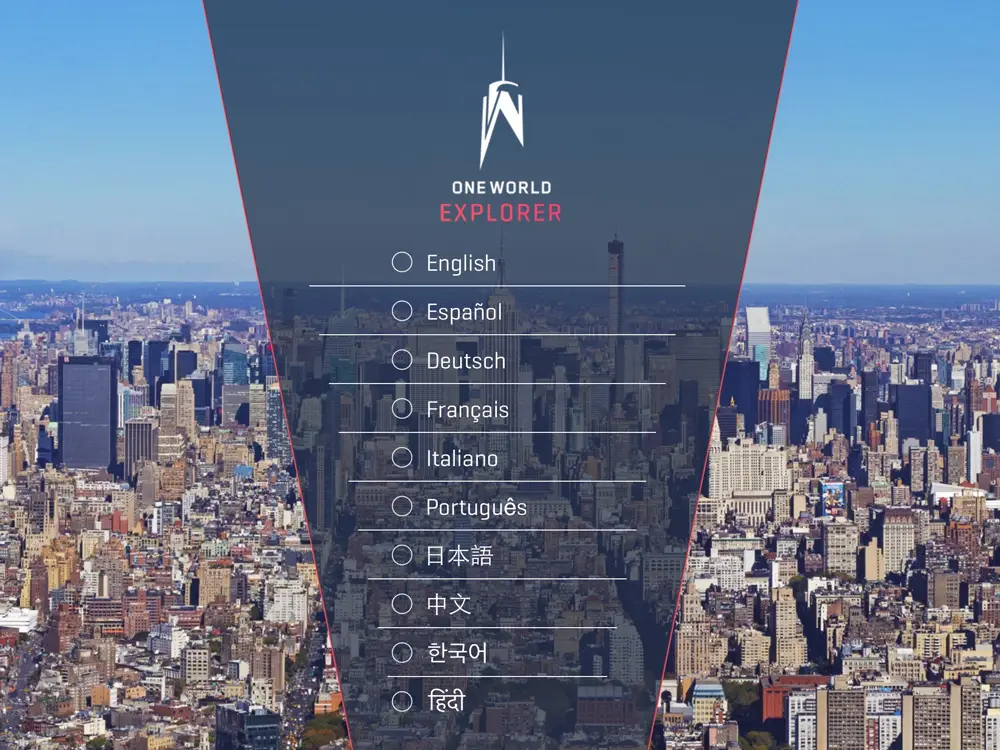 One World Explorer App Running on Tablet