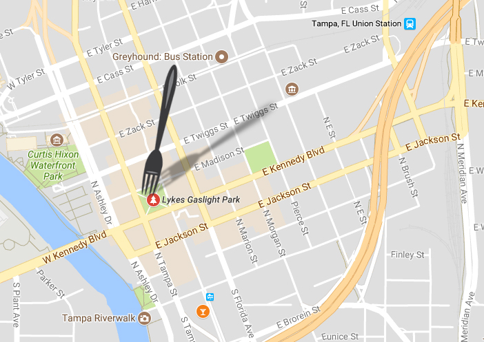 Food Truck Map with a fork