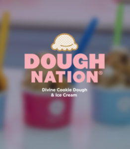 Dough Nation logo with ice cream in background