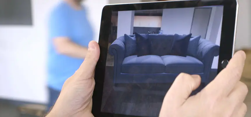 Person demonstrating AR app