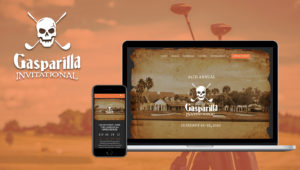 Gasparilla Invitational Haneke Design website on computer and phone screen