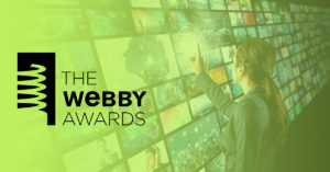 Webby Awards logo on technology background