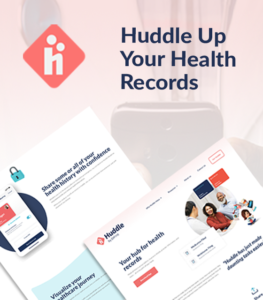 Screenshots from the new Huddle Health website, designed by Haneke Design