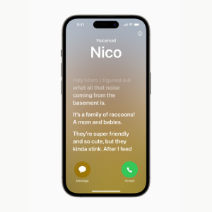 iphone screen with voicemail text transcription