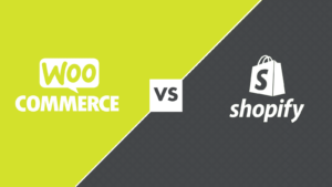 Shopify vs WooCommerce graphic
