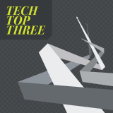 grey and green abstract graphic with "Tech Top 3" text