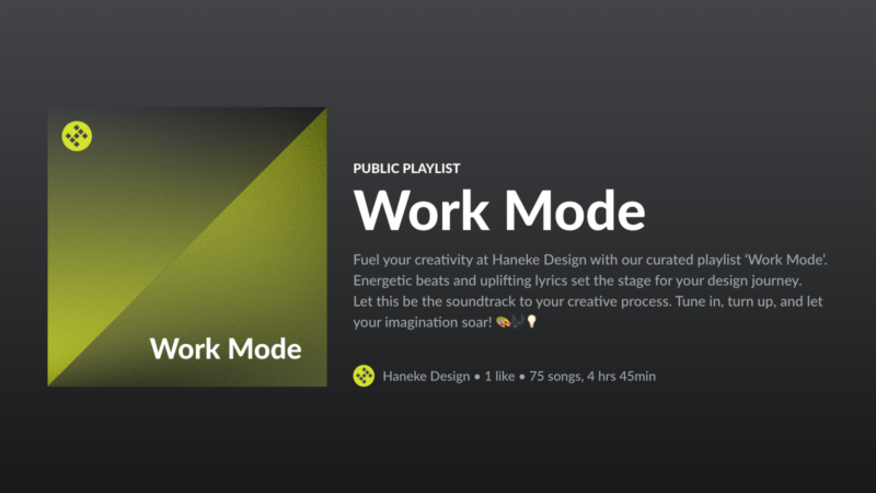 graphic mockup of Spotify Productivity playlist sharing