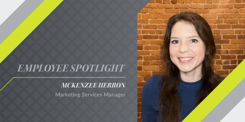 Image of McKenzee with "Employee Spotlight" text